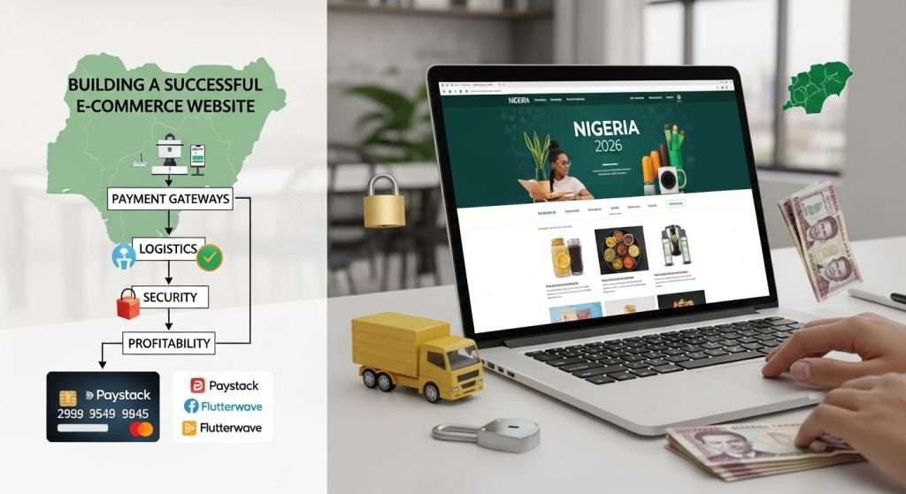 how to build a successful e-commerce website in Nigeria 2026. Payment gateways, logistics, security, and everything you need to sell online profitably